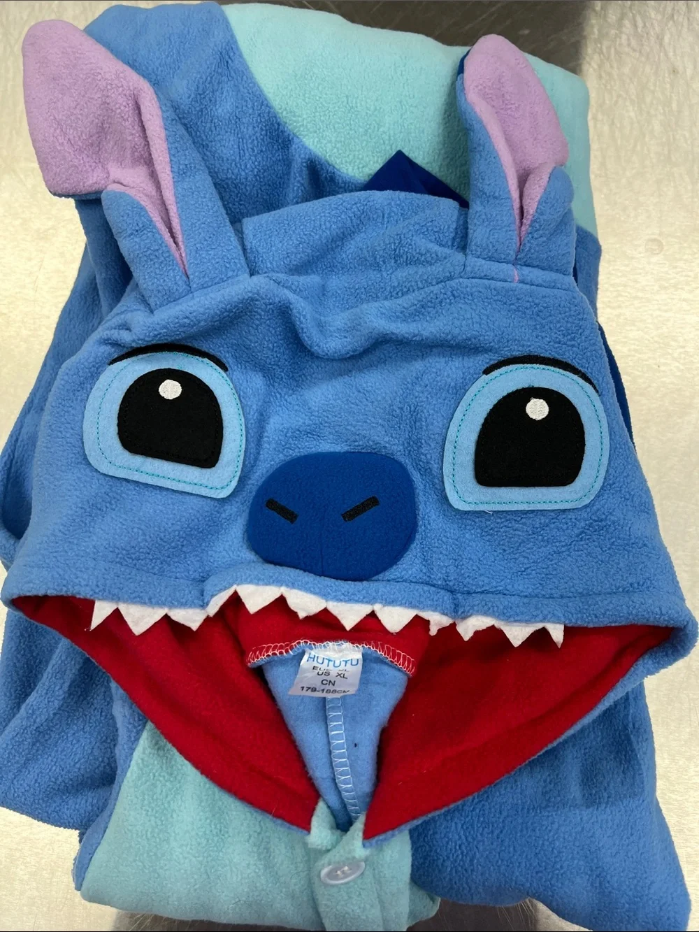 Disney Stitch Blue Fleece Character Onesie - Picture 8 of 9
